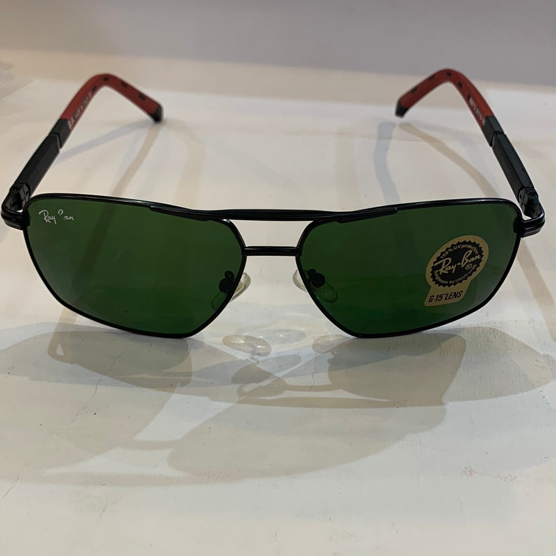 YAR RB Black Frame Green Shade Unisex Sunglass RB9713 56 14-142