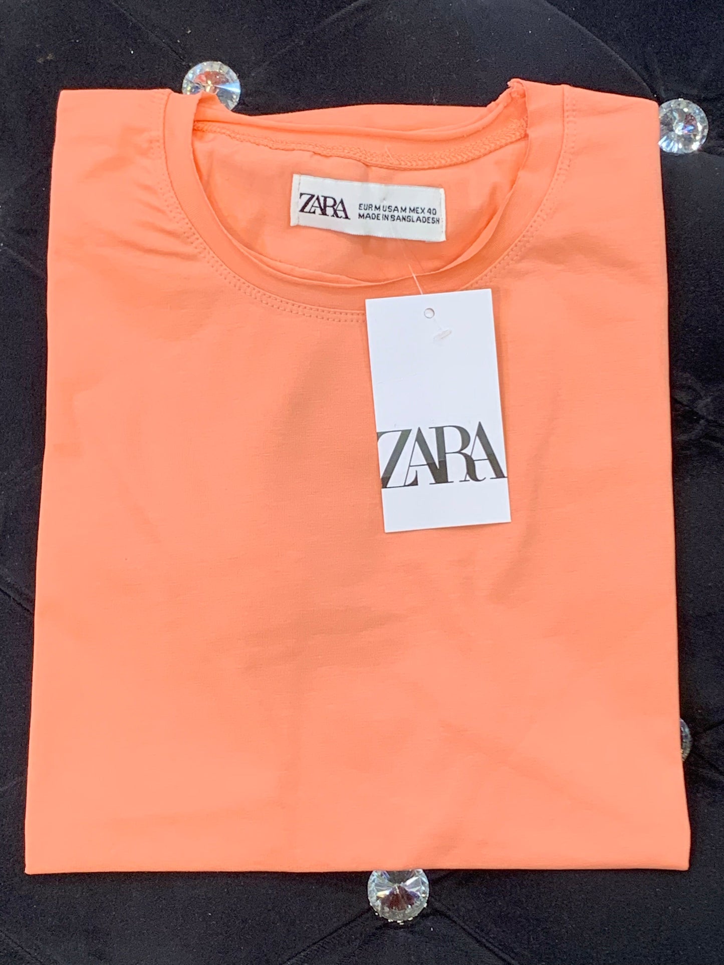 RAZ Peach Colour Lycra Cotton Plain TShirt 110380