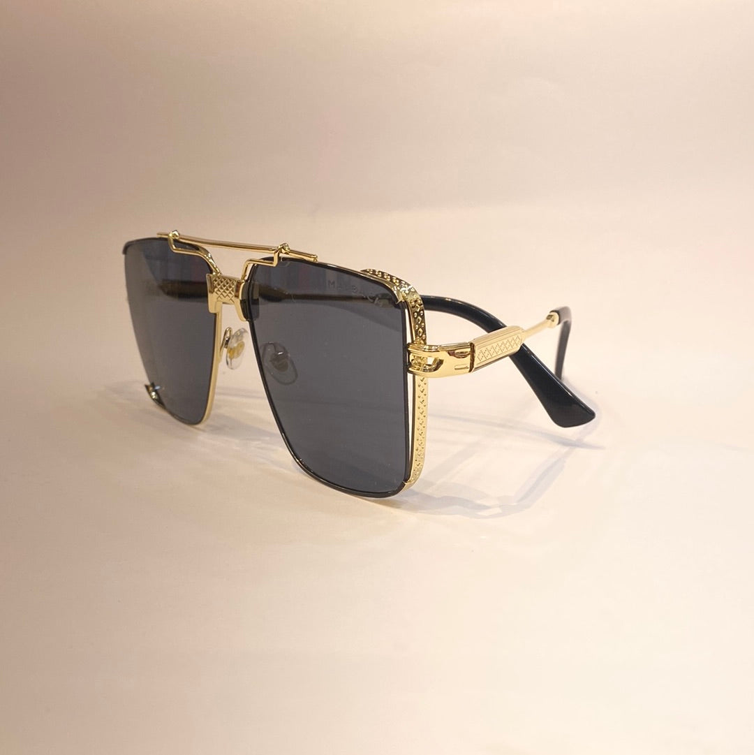 Yam Golden Frame Black Shade Sunglass Z-5862 18-135