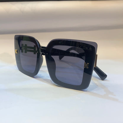 REH HER Black Frame Black Shade with H logo Unisex Branded Sunglass 6013-2 6917-143