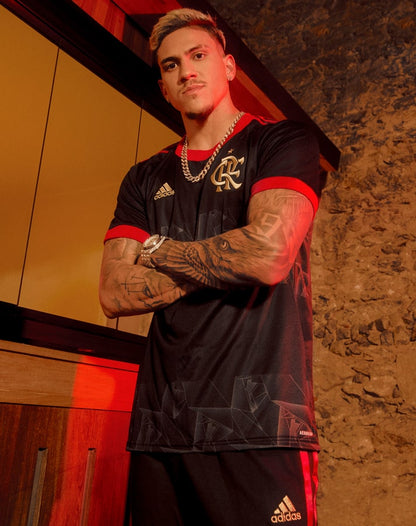 Ida Black Red Colour CRF Logo Branded Lycra Cotton Football Jersey 110274 03082023