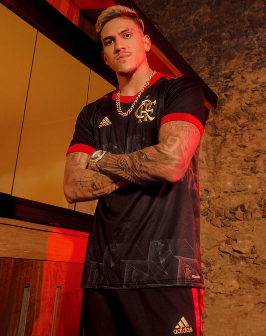 Ida Black Red Colour CRF Logo Branded Lycra Cotton Football Jersey 110274 03082023