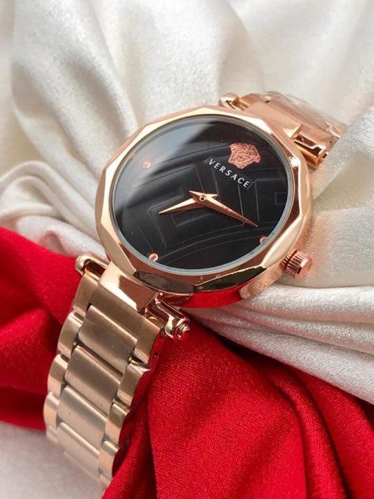 Rev Copper Chain Black Dial Ladies Watch 400343