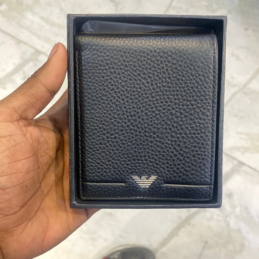 OGI MRA Black colour With Sliver Logo Stripe Genuine Leather Men Wallet 3948