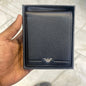 OGI MRA Black colour With Sliver Logo Stripe Genuine Leather Men Wallet 3948
