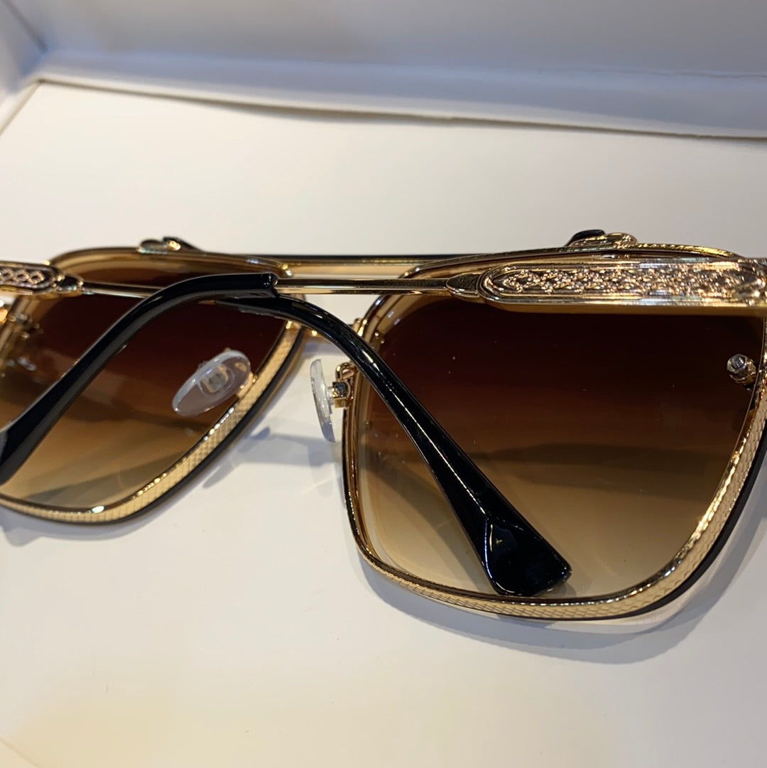 Brown Gold Branded Luxury Sunglasses DIT