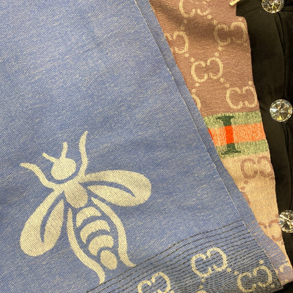 CUG Blue Black Colour CUG Bee Print Heavy Quality Cashmere Muffler  9370