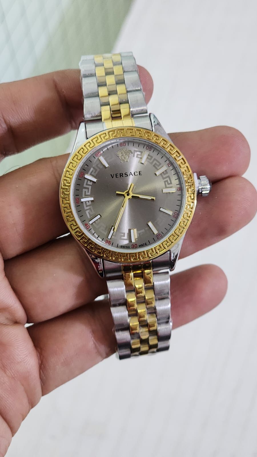 Rev Silver Gold Chain Grey Dial Ladies Watch 901321