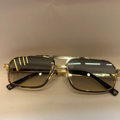 ARP Gold Frame Blue Shade Unisex Sunglass 2A569 40 13-136