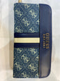 EUG Blue Colour With Monogram Genuine Leather Ladies Clutch 074403