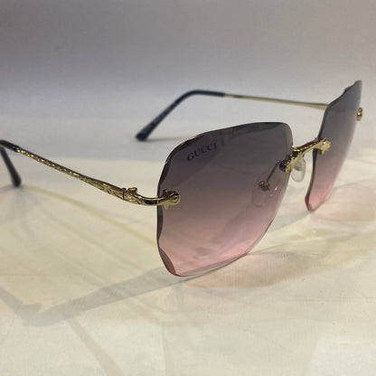 CUG Frameless Golden Black Stick Black Pink Shade Sunglass 68108 59 18-141