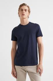 M&H Navy Blue Colour With Simple Plain Lycra Cotton Fabric TShirt 110277