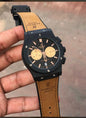 Buh Brown Strap Black Ring Black Copper Dial Men Watch 901250