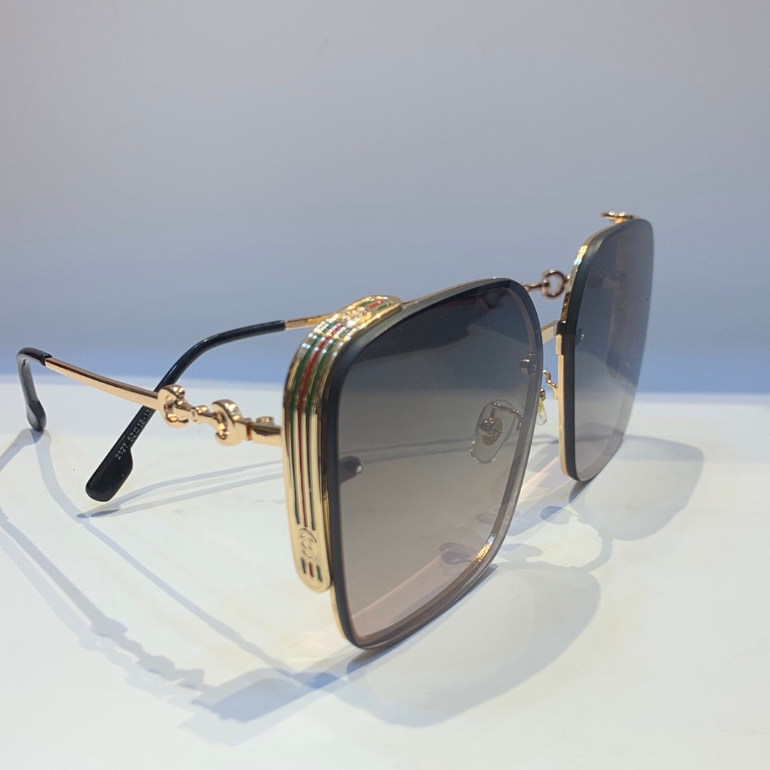 Cug Gold Frame Green White Shade Sunglass 2127 52 18-138