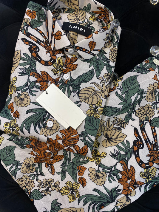 IMA Cream Colour With Flower Print Im XXL portant Shirt With Shorts Coord Set 298173
