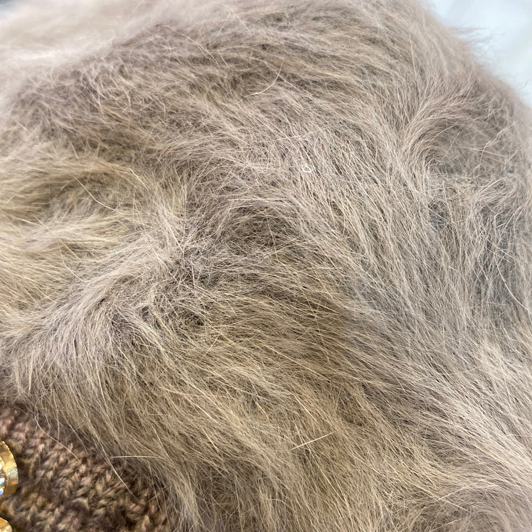 Dark Grey Colour DO Wool Women's Fashion Hat Plush Knitted Wind Shield Ear Guard Solid Color Atmosphere Simple Autumn and Winter Warm Hat DO Cap 9355
