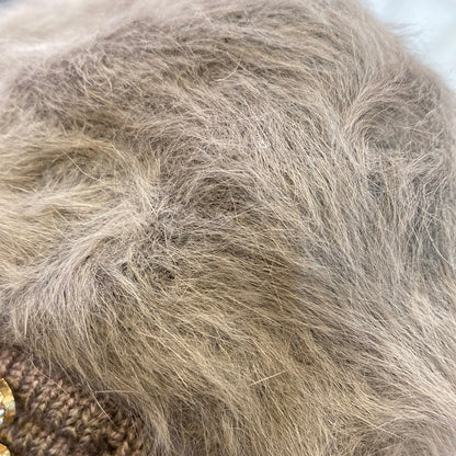 Dark Grey Colour DO Wool Women's Fashion Hat Plush Knitted Wind Shield Ear Guard Solid Color Atmosphere Simple Autumn and Winter Warm Hat DO Cap 9355
