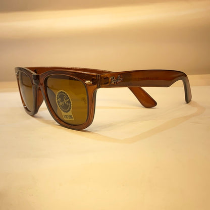 YAR RB Glossy Brown Frame Brown Shade Unisex Small Size Sunglasses RB2140 F 955 52 22 3N