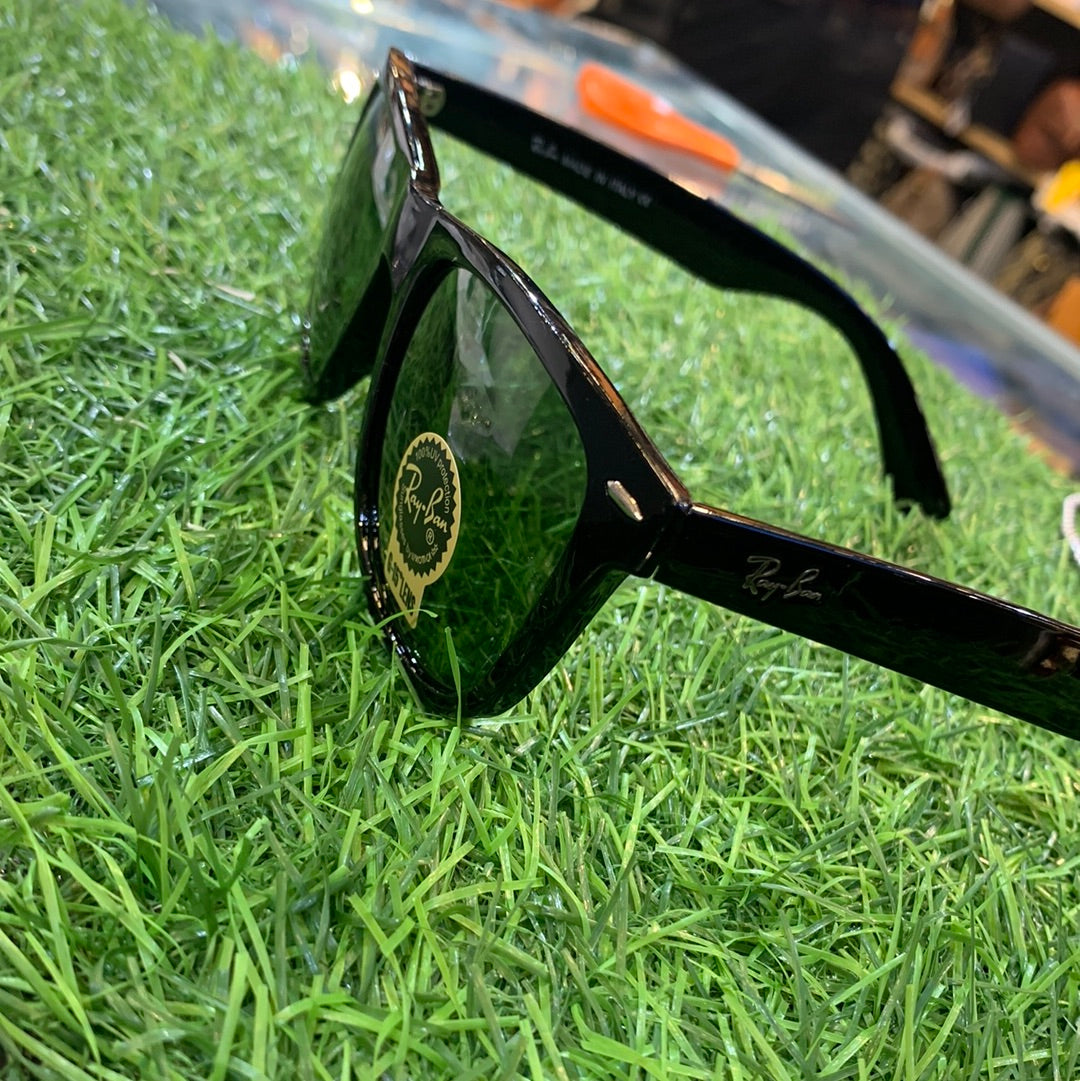 YAR RB Glossy Black Frame Green Shade Unisex Big Size Sunglasses RB2140 902 54 18 3N