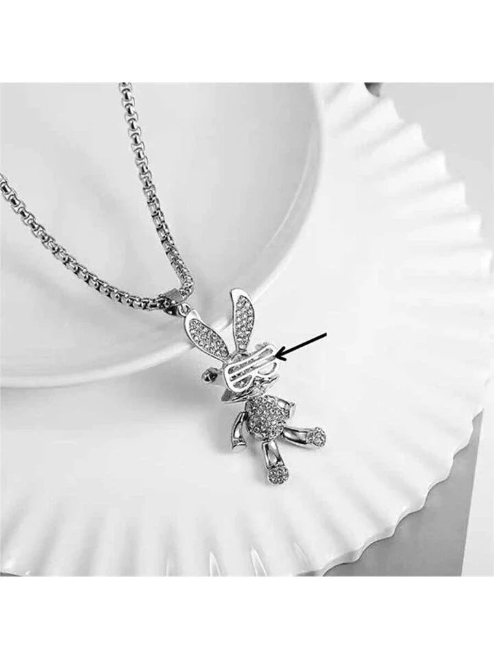 Sliver Rabbit Pendant Necklace Chain 50266