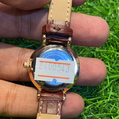 Brown Strap White Dial Female Watch 400543