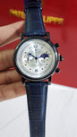 Pp Blue Strap Black Ring White Dial Men Watch 901205