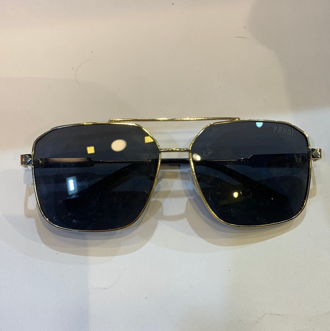 NEF Golden Frame Black Shade Sunglass LY6020 52 18-138