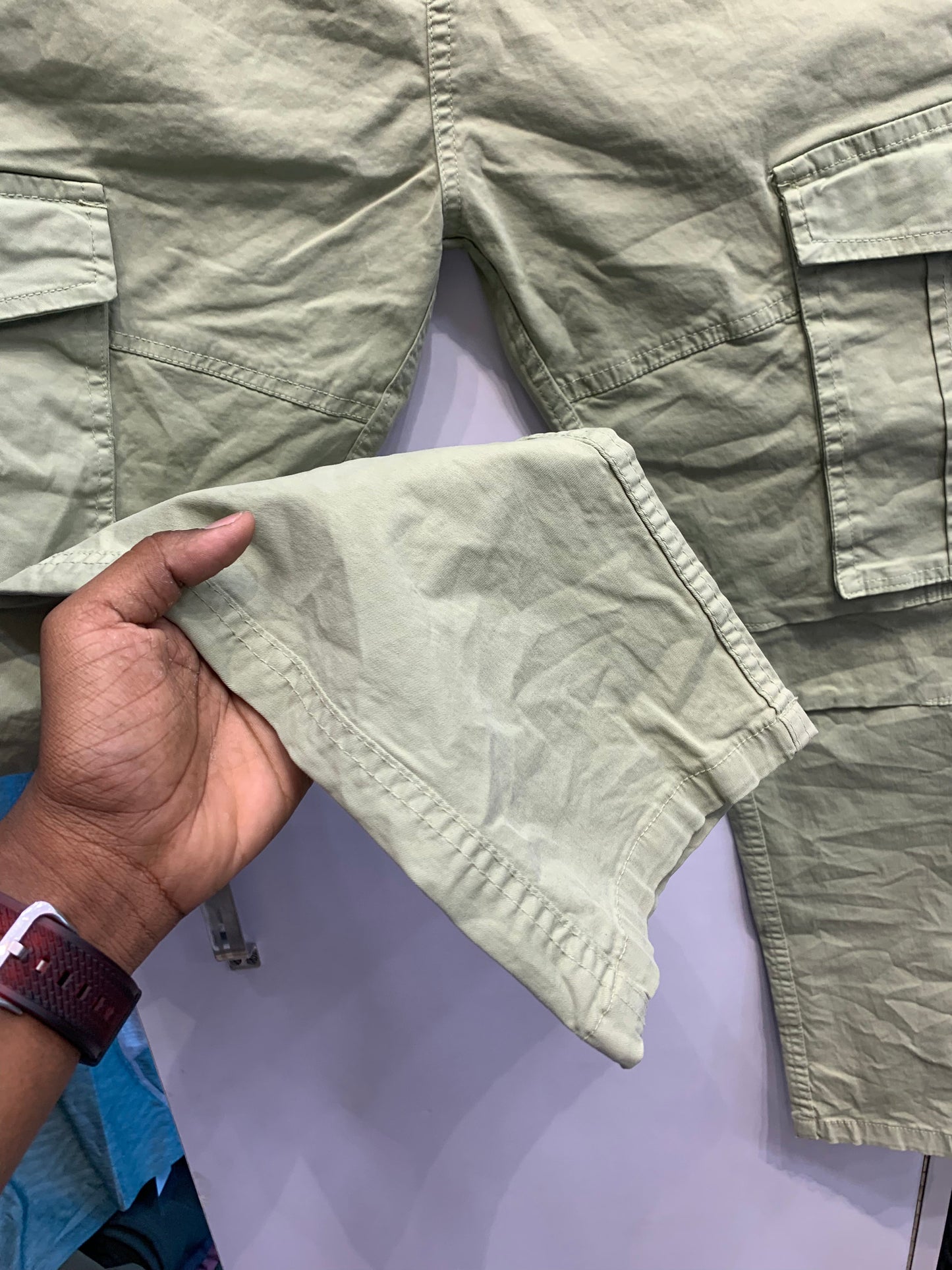 Blank Stitch Green Colour With 6 Pocket Cargo 1105013