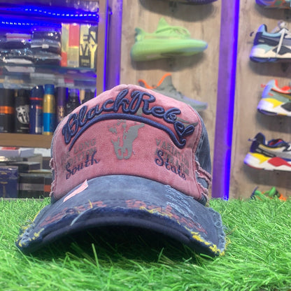 Maroon Blue Black Rebel South State Cap 700184