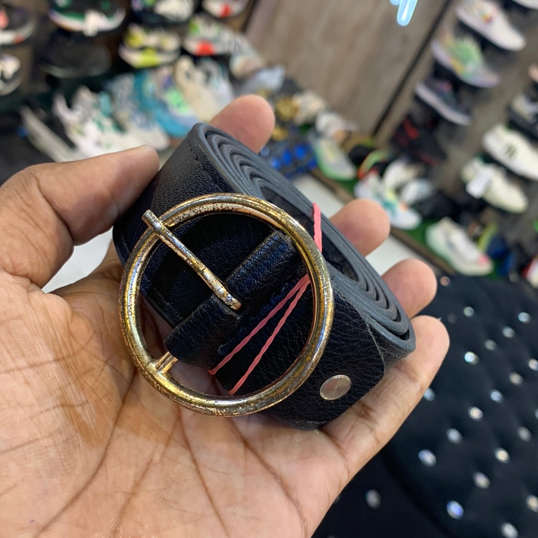 Black Belt With Gold Buckle Ladies belt 12144