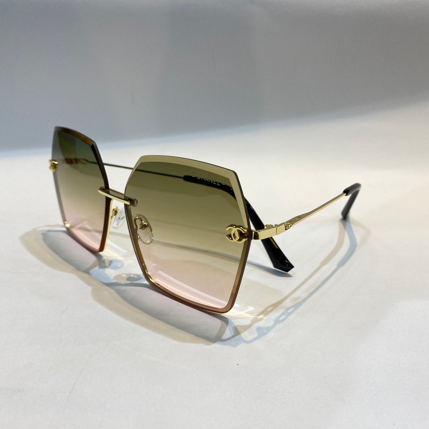 AHC Gold Frame Yellow Pink Shade Unisex Branded Sunglasses 7001S 52 17-139