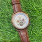 Men’s Brown Leather Strap Golden Dial  Automatic Watch