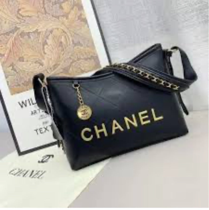 Ahc Black Colour Golden Slphabet Ladies Sling Bag 6618