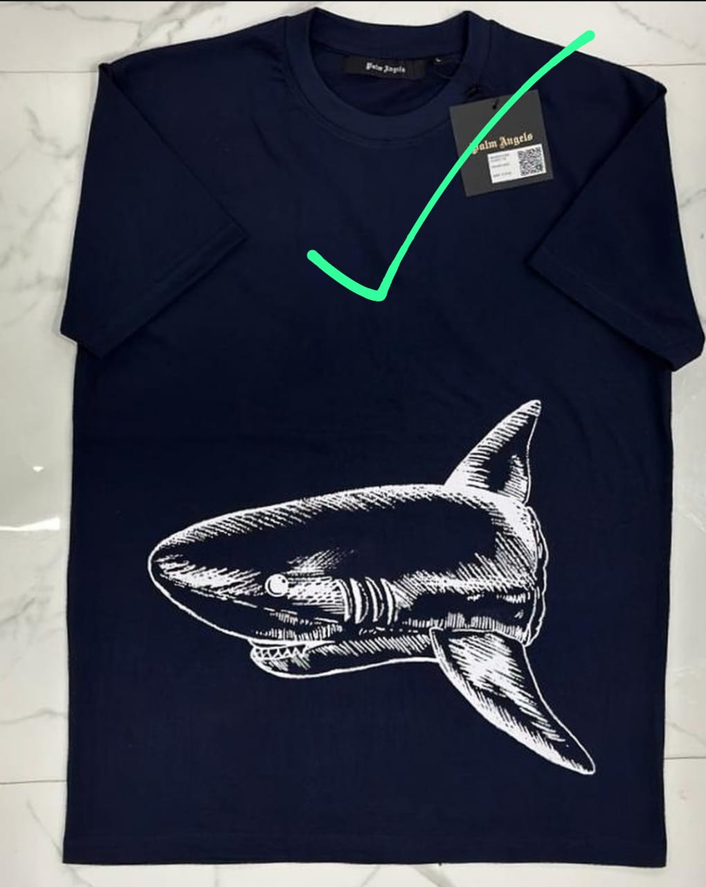 LAP Navy Blue Color With Front Fish Print Store Article Slim Fit Tshirt 780105