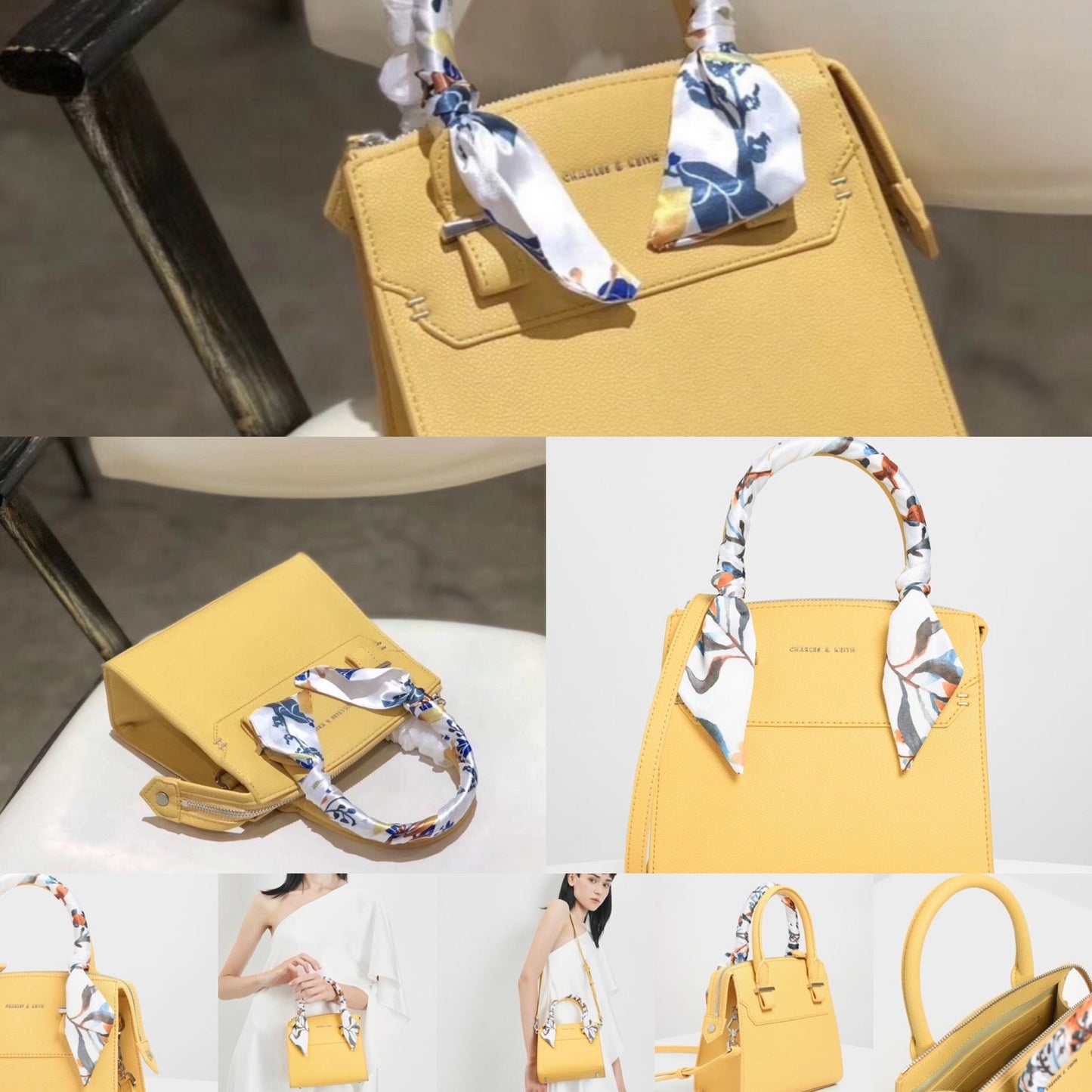 Yellow Colour Charles & Keith Ladies Hand Bag