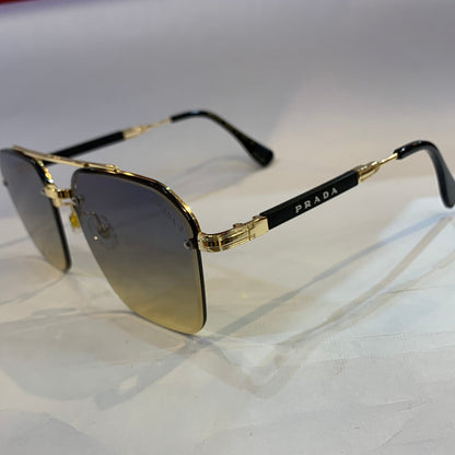 ARP Frameless Black Golden Stick Black Brown Shade Unisex Sunglass TJ72297 58 12-140