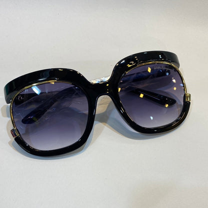 LAS REF Black Gold Frame Blue Shade Unisex Branded Sunglasses