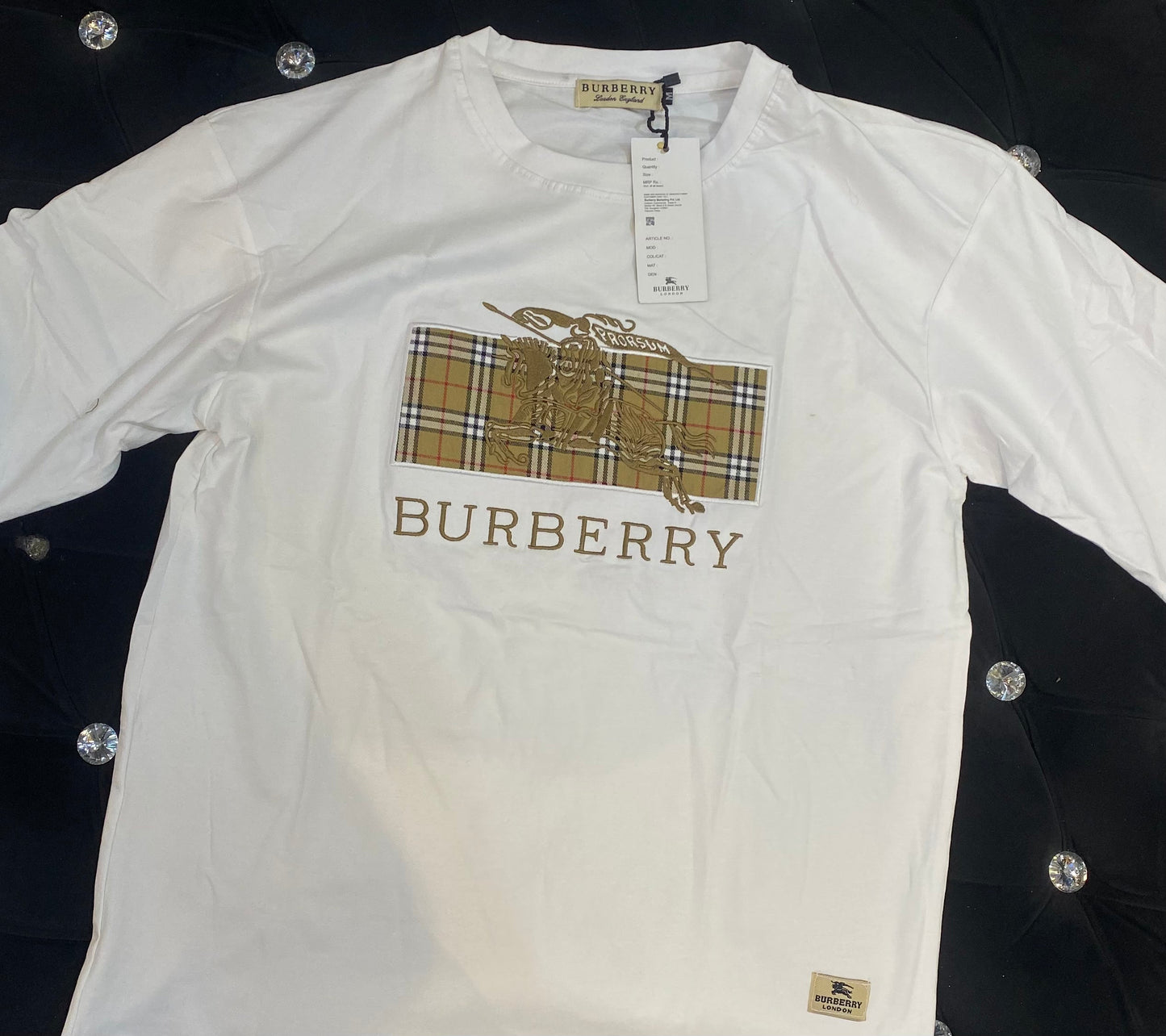 RUB White Colour With Gold Embroider Print Lycra Fabric Drop Shoulder 227786