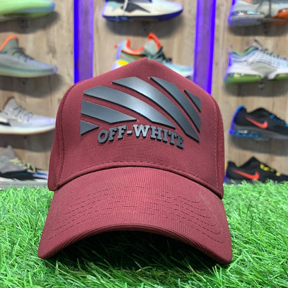 Maroon Black Off White Cap 700128