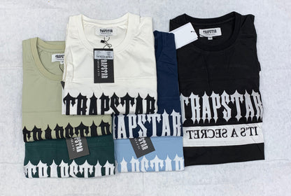 Tapstar Navy Blue Colour With Front Embroidery Drop Shoulder Tshirt 50169
