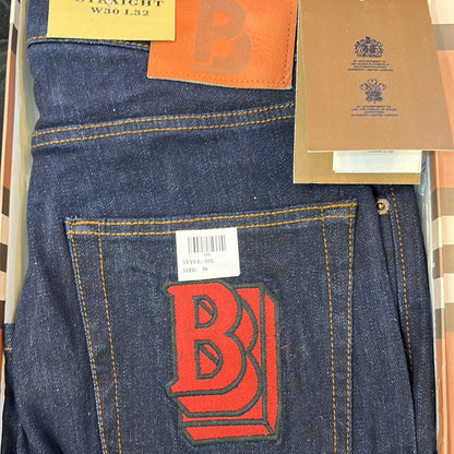 Rub Bur Navy Blue Embroidery Mens Hight Quality Men’s Straight Jeans 67086