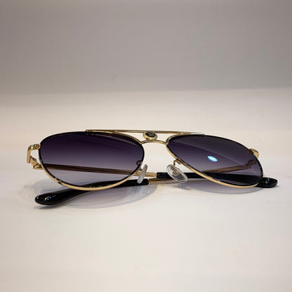 Lab Bal Golden Frame Black Shade Sunglass B85-7257 12-142