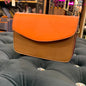 Brown Orange Multi Colour Genuine Leather Heavy Quality Ladies Bag 3206