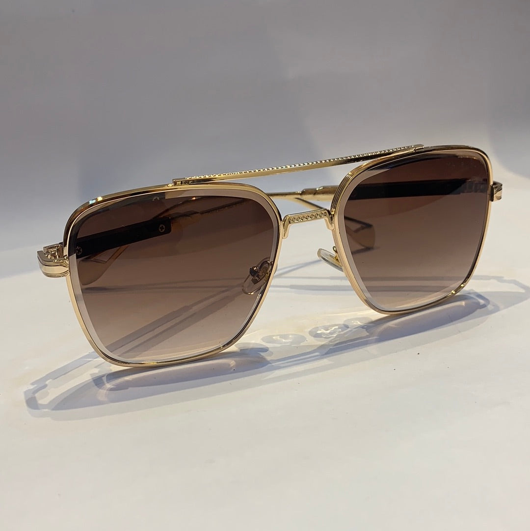 May yam glossy gold Frame brown Shade Unisex Sunglass  011 62 18 140