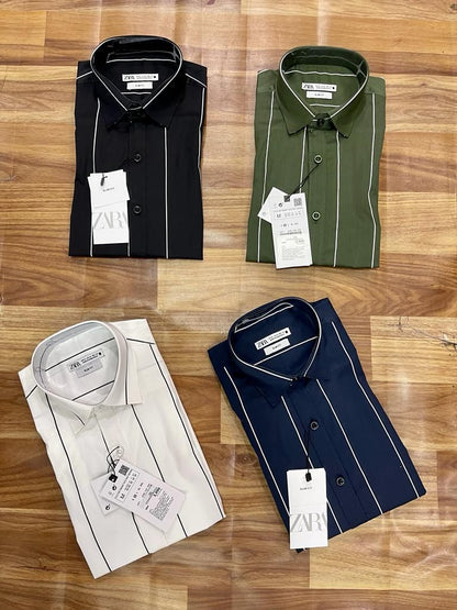 Green Colour Lines ZR Shirts 110088