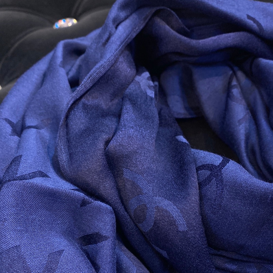 AHC Navy Blue Colour CHA Print Heavy Quality Muffler  9345