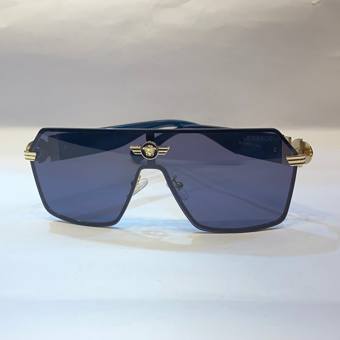 REV Blue Frame Black Shade Unisex Branded Sunglasses 8517 6417 145