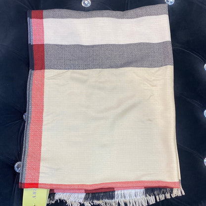 RUB Cream Black White Red Colour RUB Bur Print Heavy Quality Muffler  9347