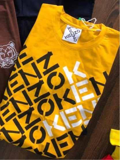 NEK Yellow Colour Black white Print Half Sleeves TShirt 110202