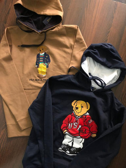 RL LOP POL Teal Colour Hoodie Teddy Bear Man Unisex  9152